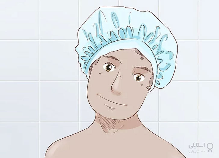 استفاده از کلاه دوش برای پوشاندن مو در حمام