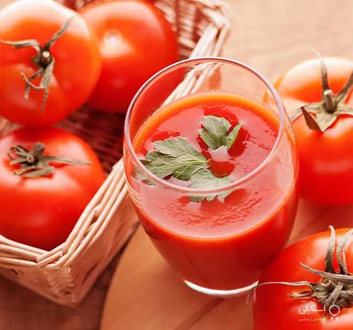 آب گوجه فرنگی برای پوست