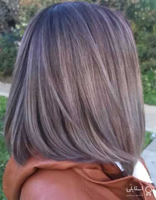 رنگ مو قهوه‌ای خاکستری متوسط
