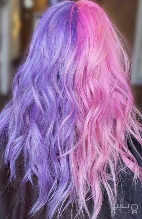 Split Dye E-Girl Purple Hair