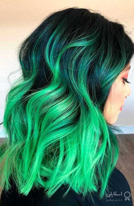 رنگ مو آمبره سبز