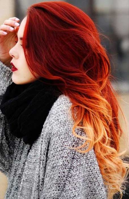 رنگ مو آمبره قرمز