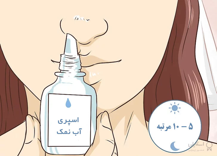 استفاده از اسپری آب نمک برای شستشوی بینی