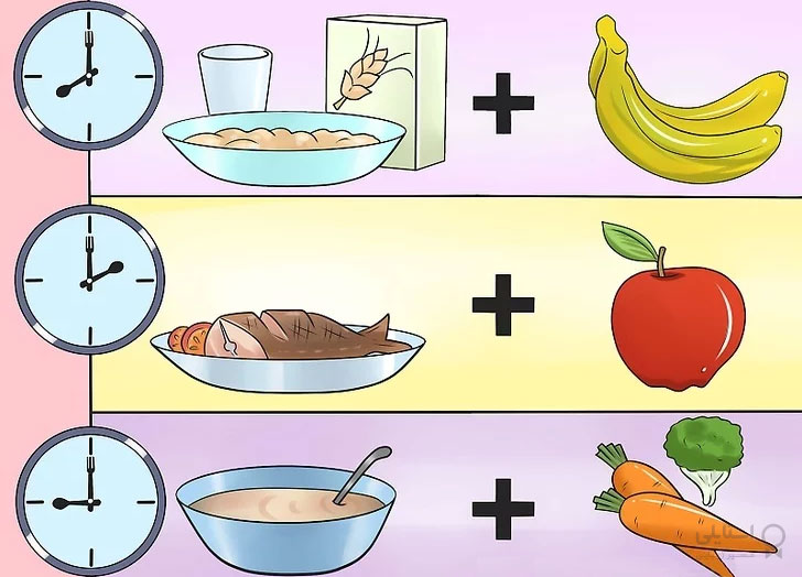 خوردن موز، سیب و هویج بین غذا