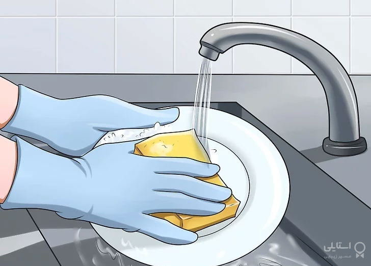 ظرف شستن با دستکش 