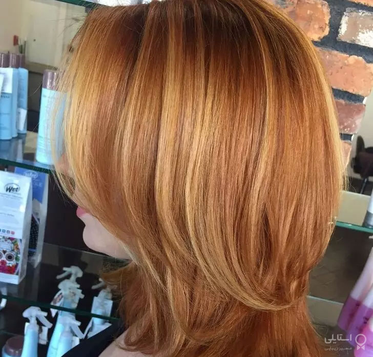 رنگ موی نارنجی با مدل موی باب