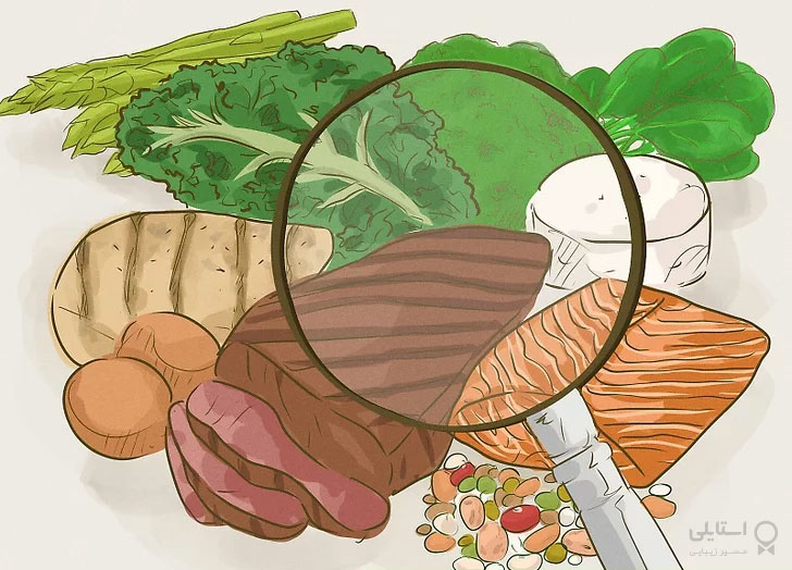 میوه‌- سبزیجات- غلات کامل- پروتئین‌های گیاهی- لبنیات کم چرب