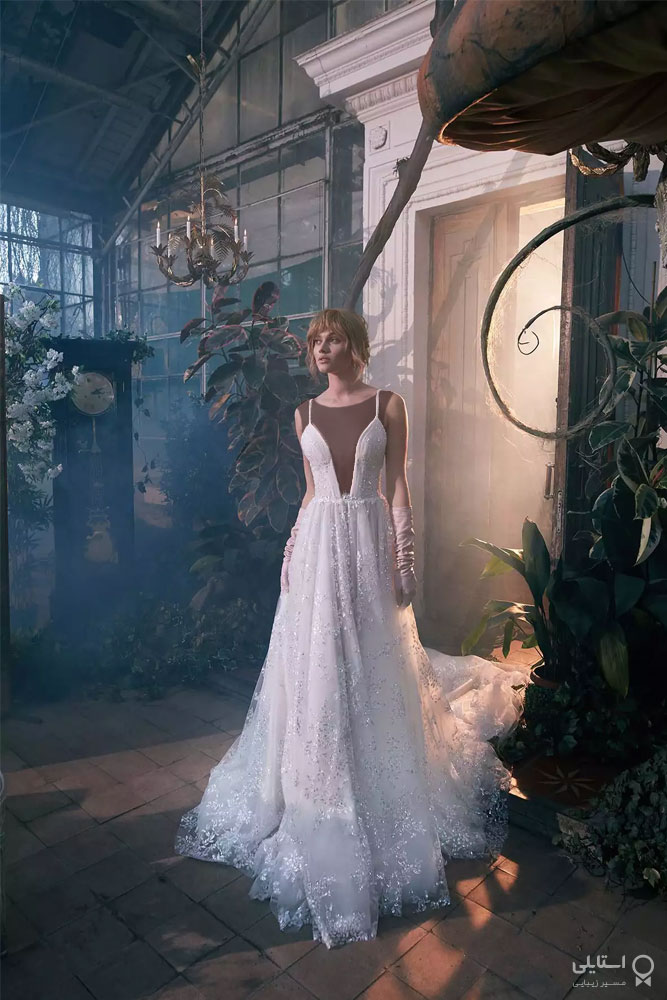 مدل لباس عروس یقه هفت 