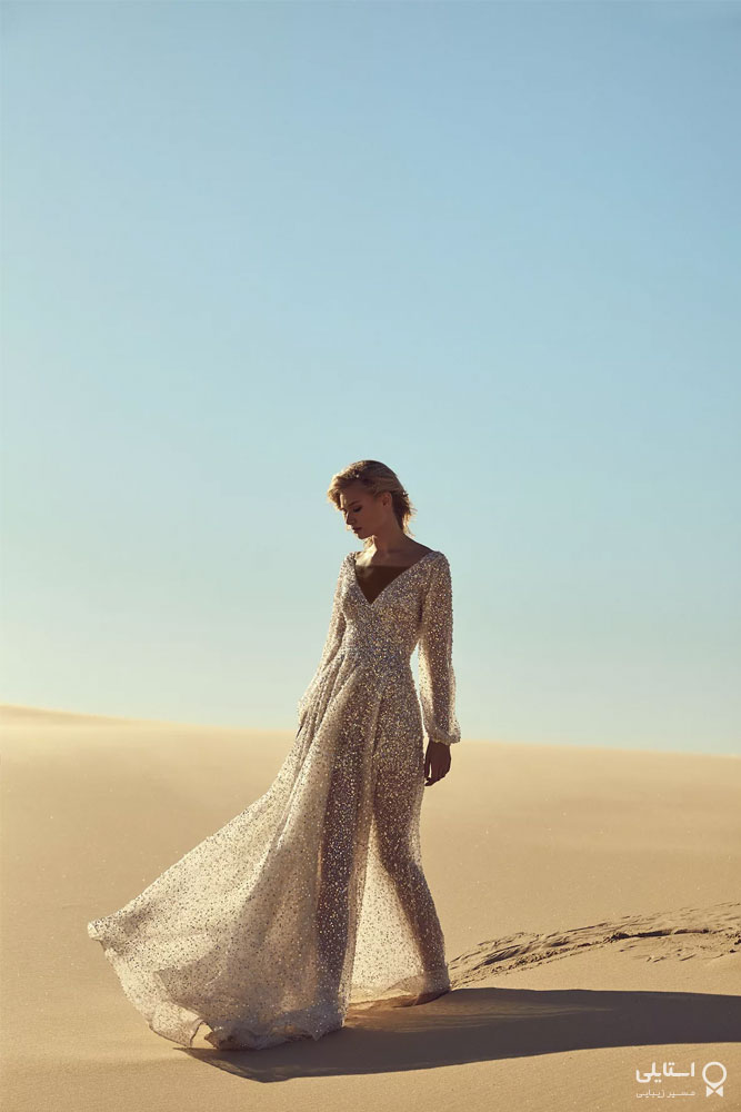 مدل لباس عروس آستین بلند