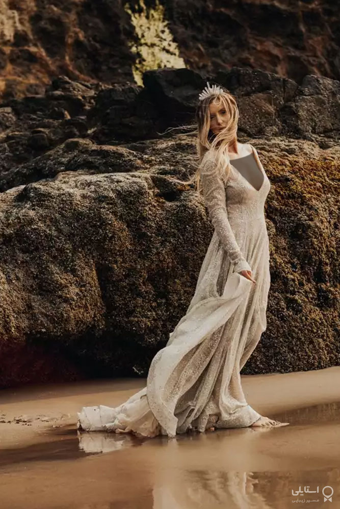 مدل لباس عروس آستین بلند