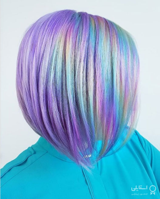 رنگ موی هولوگرافیکی برای مدل موی باب