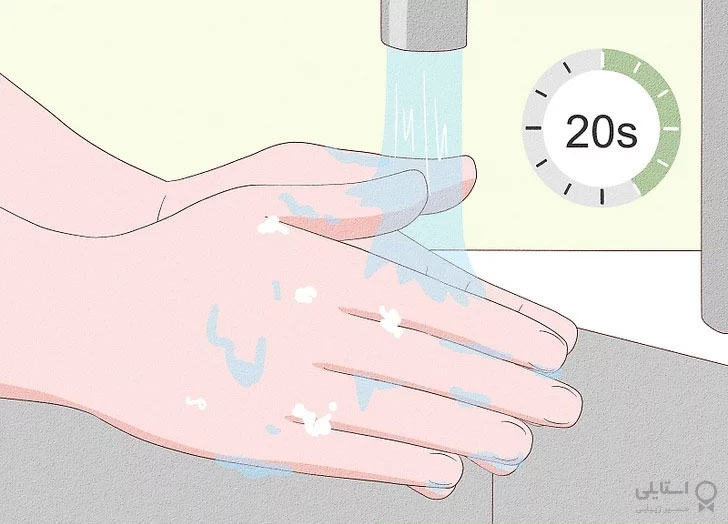 شستن دست ها به مدت 20 ثانیه