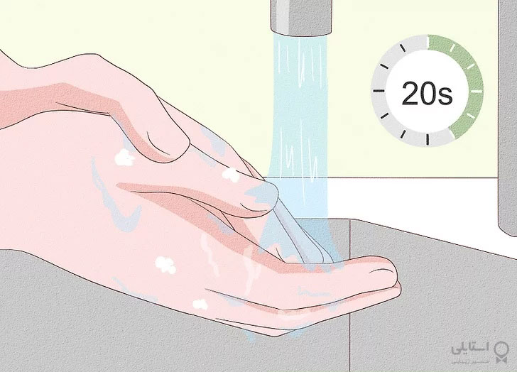 شستن دست ها به مدت 20 ثانیه