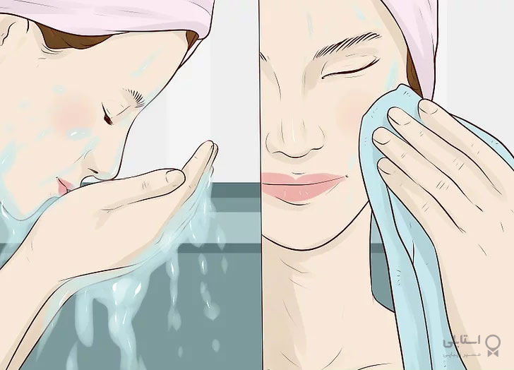 شستن و خشک کردن صورت